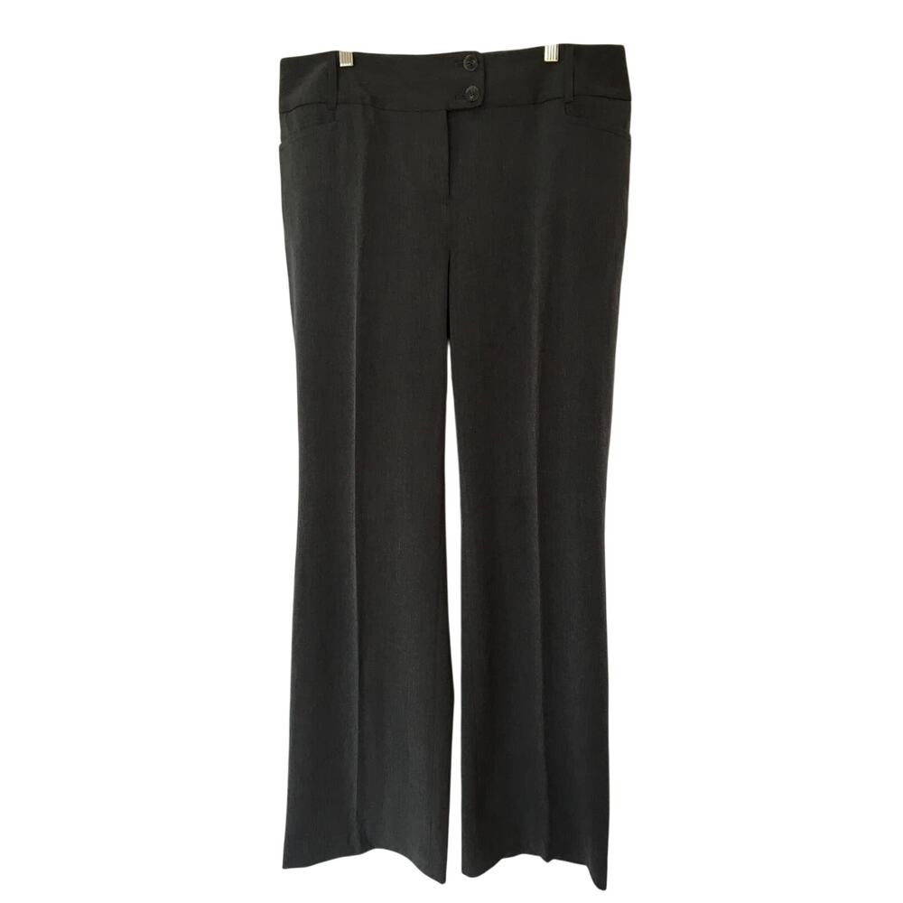 Rafaella Flared Size 12 Gray Dress Work Pants Zipper 2 Button Wide Band